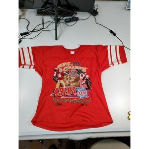 Vintage 1989 San Francisco 49ERS NFC CHAMPS Jersey T-Shirt 80s Super Bowl Large